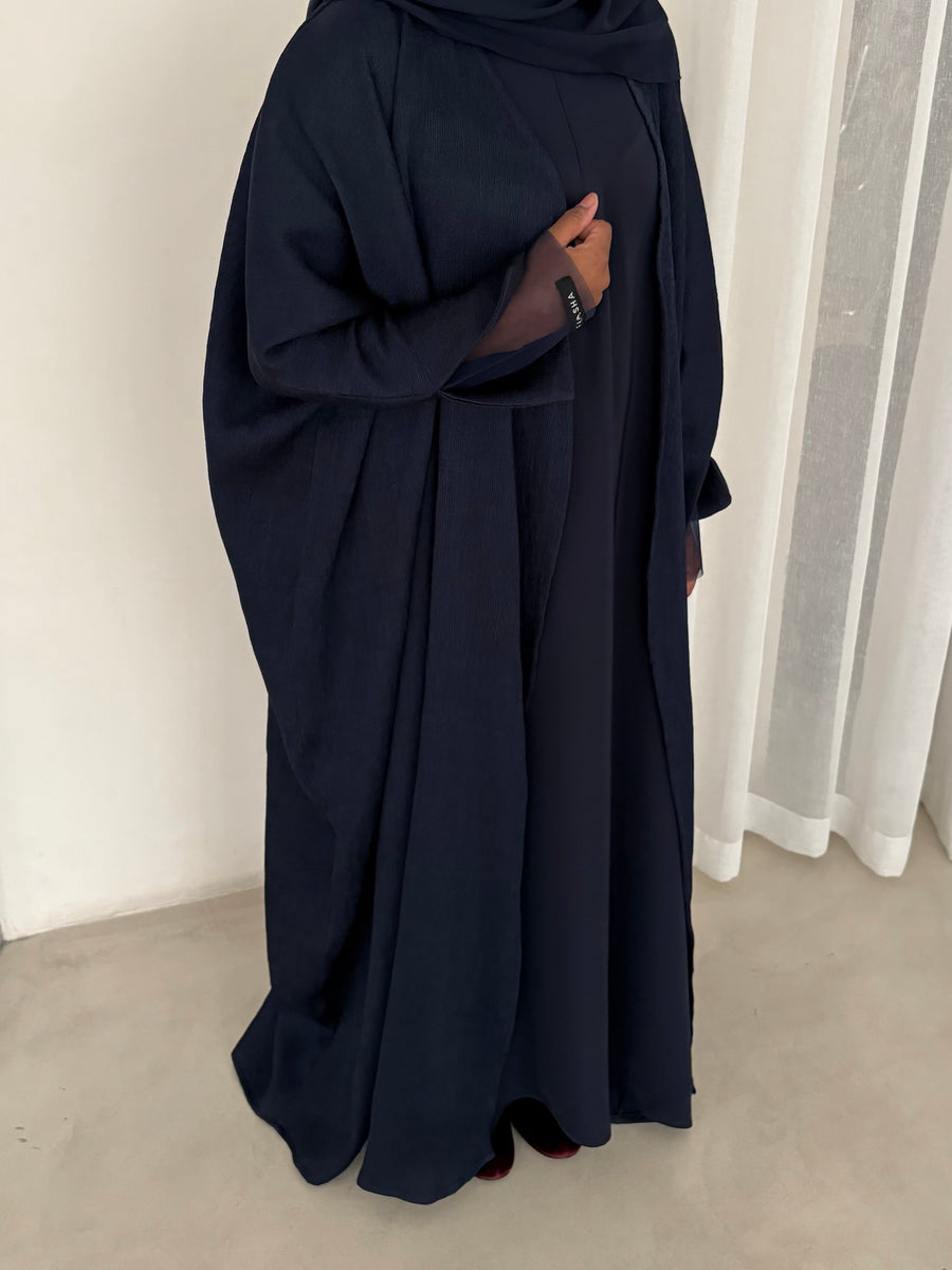 Pleated Abaya — dark blue